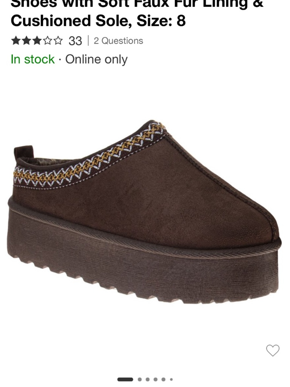 Avalanche Brown Platform Slippers Faux Fur NWT Size 9 - Picture 4 of 5